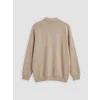LCWAIKIKI Classic Bej Polo Yaka Erkek Sweatshirt