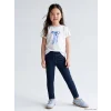 LCW Kids İndigo Kız Çocuk Denim Görünümlü Tayt