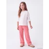 LCW Kids Pembe Geniş Paça Kargo Cepli Kız Çocuk Eşofman Altı
