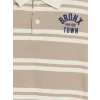 LCW Kids Gri Polo Yaka Çizgili Erkek Çocuk Kalın Sweatshirt