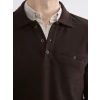 LCWAIKIKI Classic Kahverengi Polo Yaka Erkek Sweatshirt