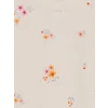 LCW Kids Ekru Bisiklet Yaka Çiçekli Kız Çocuk Elbise