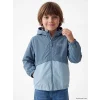 LCW Kids İndigo Kapüşonlu Baskılı Erkek Çocuk Yağmurluk
