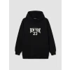 LCW Modest Siyah Kapüşonlu New York Baskılı Kadın Sweatshirt Tunik