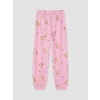 LCW Kids Pembe Bisiklet Yaka Baskılı Kız Çocuk Pijama Takım