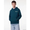 LCW Kids Petrol Kapüşonlu NYC Baskılı Erkek Çocuk Kalın Sweatshirt