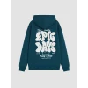 LCW Kids Petrol Kapüşonlu NYC Baskılı Erkek Çocuk Kalın Sweatshirt