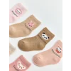 LCW baby Pembe Hayvan Baskılı Kız Bebek Soket Çorap 7li Paket