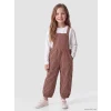 LCW Kids Kahverengi Çizgili Kız Çocuk Salopet Elbise