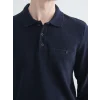 LCWAIKIKI Classic Lacivert Polo Yaka Erkek Sweatshirt