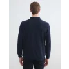 LCWAIKIKI Classic Lacivert Polo Yaka Erkek Sweatshirt