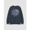 LCW Kids Lacivert Baskılı Erkek Çocuk Kalın Sweatshirt