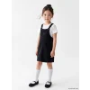 LCW Kids Siyah Fiyonk Ve Taşlı Kız Çocuk Jean Salopet Elbise