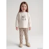 LCW baby Ekru Baskılı Kız Bebek Takım
