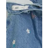 LCW Kids İndigo Nakışlı Balloon Fit Kız Çocuk Jean Pantolon
