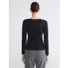LCW EVERYDAY Siyah Bisiklet Yaka Soft Touch Kadın Tişört