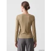 LCW EVERYDAY Haki Bisiklet Yaka Soft Touch Kadın Tişört