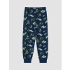 LCW Kids Ekru New York Baskılı Erkek Çocuk Pijama Takım