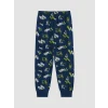 LCW Kids Ekru New York Baskılı Erkek Çocuk Pijama Takım