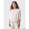 LCW Kids Ekru Bisiklet Yaka Baskılı Kız Çocuk Yelek