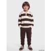 LCW Kids Kahverengi Çizgili Erkek Çocuk Takım
