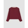 LCW Kids Bordo Polo Yaka Nakışlı Kız Çocuk Takım