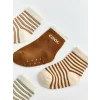 LCW baby Ekru Desenli Erkek Bebek Soket Çorap 5li