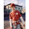 LCW Kids Turuncu Bisiklet Yaka Baskılı Erkek Çocuk Tişört