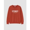 LCW Kids Kahverengi Bisiklet Yaka Sydney Baskılı Erkek Çocuk Sweatshirt