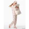 LCW Kids Ekru Bisiklet Yaka Kız Çocuk Pijama Takım