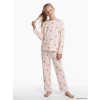 LCW Kids Ekru Bisiklet Yaka Kız Çocuk Pijama Takım