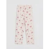 LCW Kids Ekru Bisiklet Yaka Kız Çocuk Pijama Takım