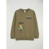 LCW Kids Haki Erkek Çocuk Minecraft Baskılı Sweatshirt
