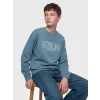 LCW Kids Mavi Bisiklet Yaka Berlin Baskılı Erkek Çocuk Sweatshirt