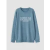 LCW Kids Mavi Bisiklet Yaka Berlin Baskılı Erkek Çocuk Sweatshirt
