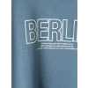 LCW Kids Mavi Bisiklet Yaka Berlin Baskılı Erkek Çocuk Sweatshirt