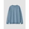LCW Kids Mavi Bisiklet Yaka Berlin Baskılı Erkek Çocuk Sweatshirt