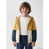 LCW Kids Bej Kapüşonlu Renk Bloklu Erkek Çocuk Yağmurluk