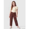 LCW Kids Kahverengi Kız Çocuk Gabardin Pantolon