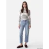 LCW Modest Kahverengi Dik Yaka Çizgili Kadın Body
