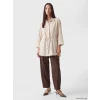 LCW STUDIO Bej Dokulu Oversize Kadın Gömlek Tunik