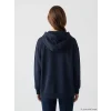 LCW Modest Lacivert Kapüşonlu Brooklyn Baskılı Kadın Sweatshirt Tunik