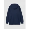 LCW Modest Lacivert Kapüşonlu Brooklyn Baskılı Kadın Sweatshirt Tunik