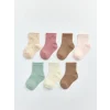 LCW baby Ekru Fırfırlı Kız Bebek Soket Çorap 7li