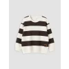 LCW Kids Bej Çizgili Erkek Çocuk Kalın Sweatshirt