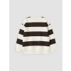 LCW Kids Bej Çizgili Erkek Çocuk Kalın Sweatshirt