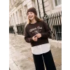 LCW Kids Kahverengi Baskılı Kız Çocuk Kalın Sweatshirt