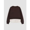 LCW Kids Kahverengi Baskılı Kız Çocuk Kalın Sweatshirt