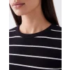 LCW EVERYDAY Siyah Bisiklet Yaka Çizgili Kadın Body