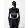 LCW EVERYDAY Siyah Bisiklet Yaka Çizgili Kadın Body